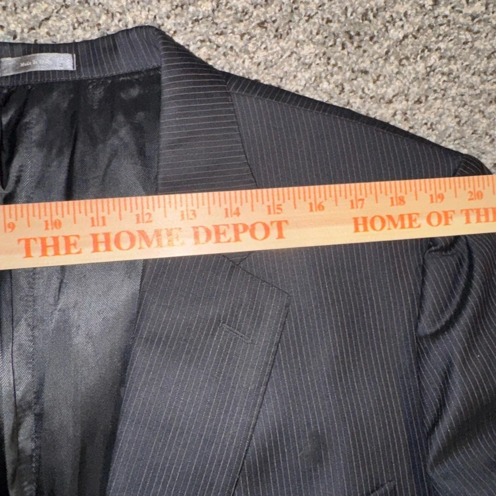 Daniel Cremieux Loro‎ Piana 48L Super 160s Wool Blazer Black Pinstripe Jacket